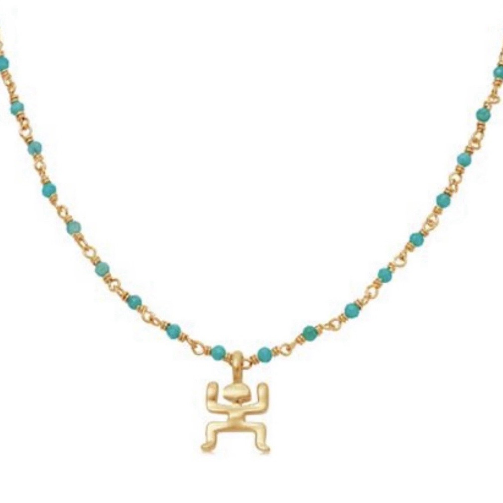 Missoma Amazonite Gold Aurelio Beaded Necklace 18k Gold